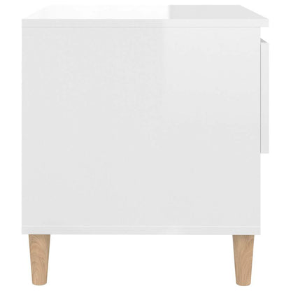 vidaXL Bedside Tables 2 pcs High Gloss White 50x46x50 Engineered Wood 6