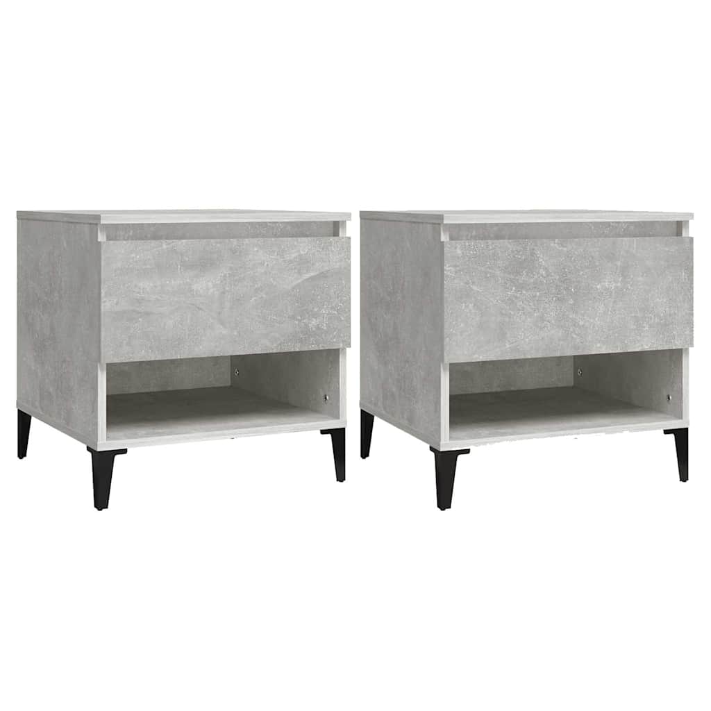 vidaXL Side Tables 2 pcs Concrete Grey 50x46x50 cm Engineered Wood 2