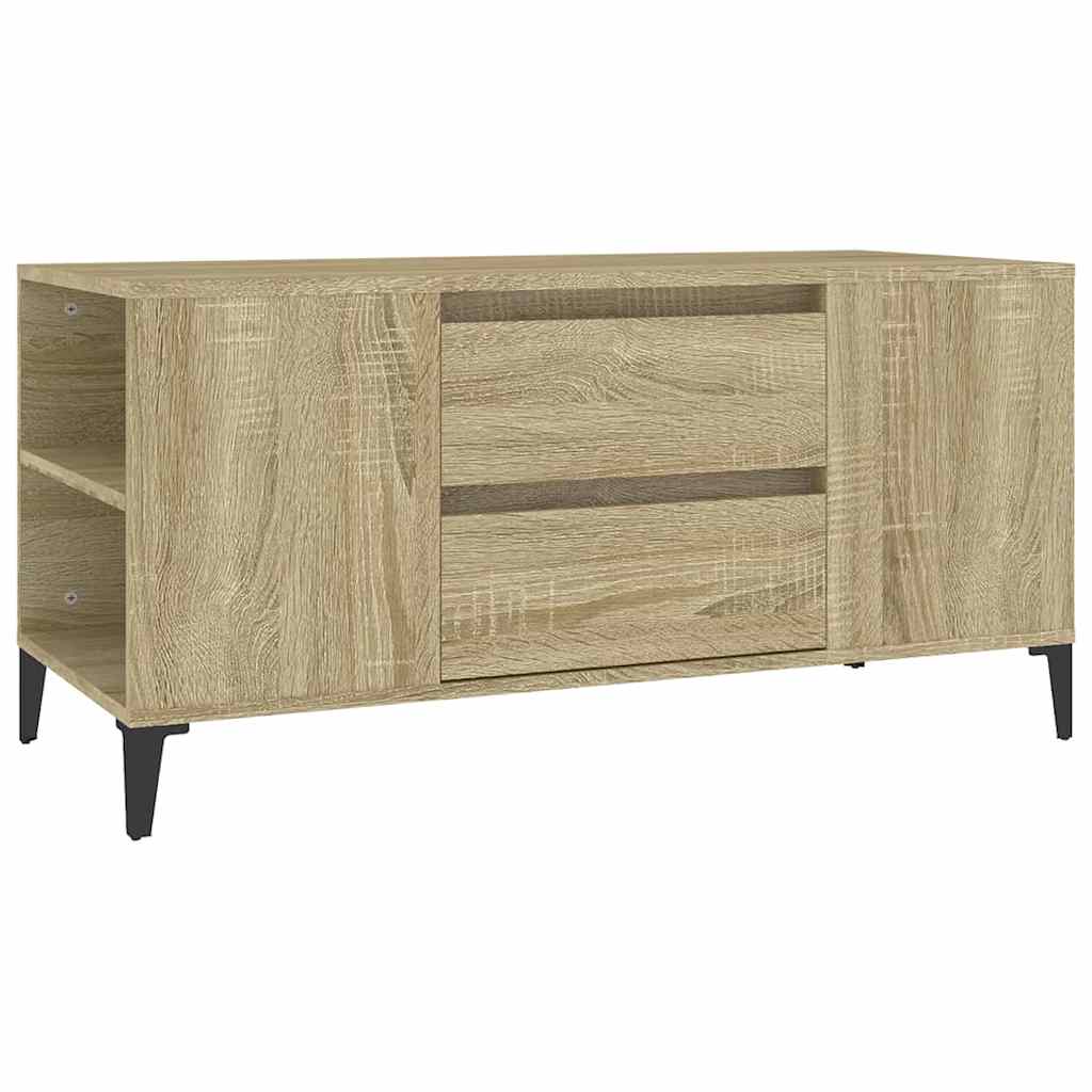 vidaXL TV Cabinet Sonoma Oak 102x44.5x50 cm Engineered Wood 2