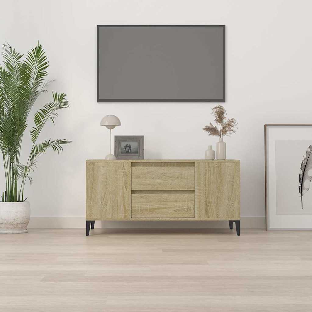vidaXL TV Cabinet Sonoma Oak 102x44.5x50 cm Engineered Wood 3