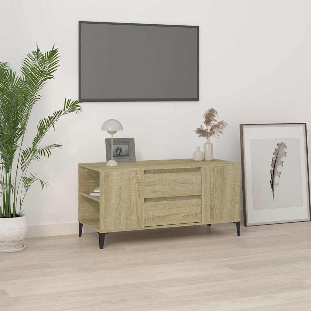 vidaXL TV Cabinet Sonoma Oak 102x44.5x50 cm Engineered Wood 1