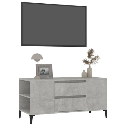 vidaXL TV Cabinet Concrete Grey 102x44.5x50 cm Engineered Wood 4
