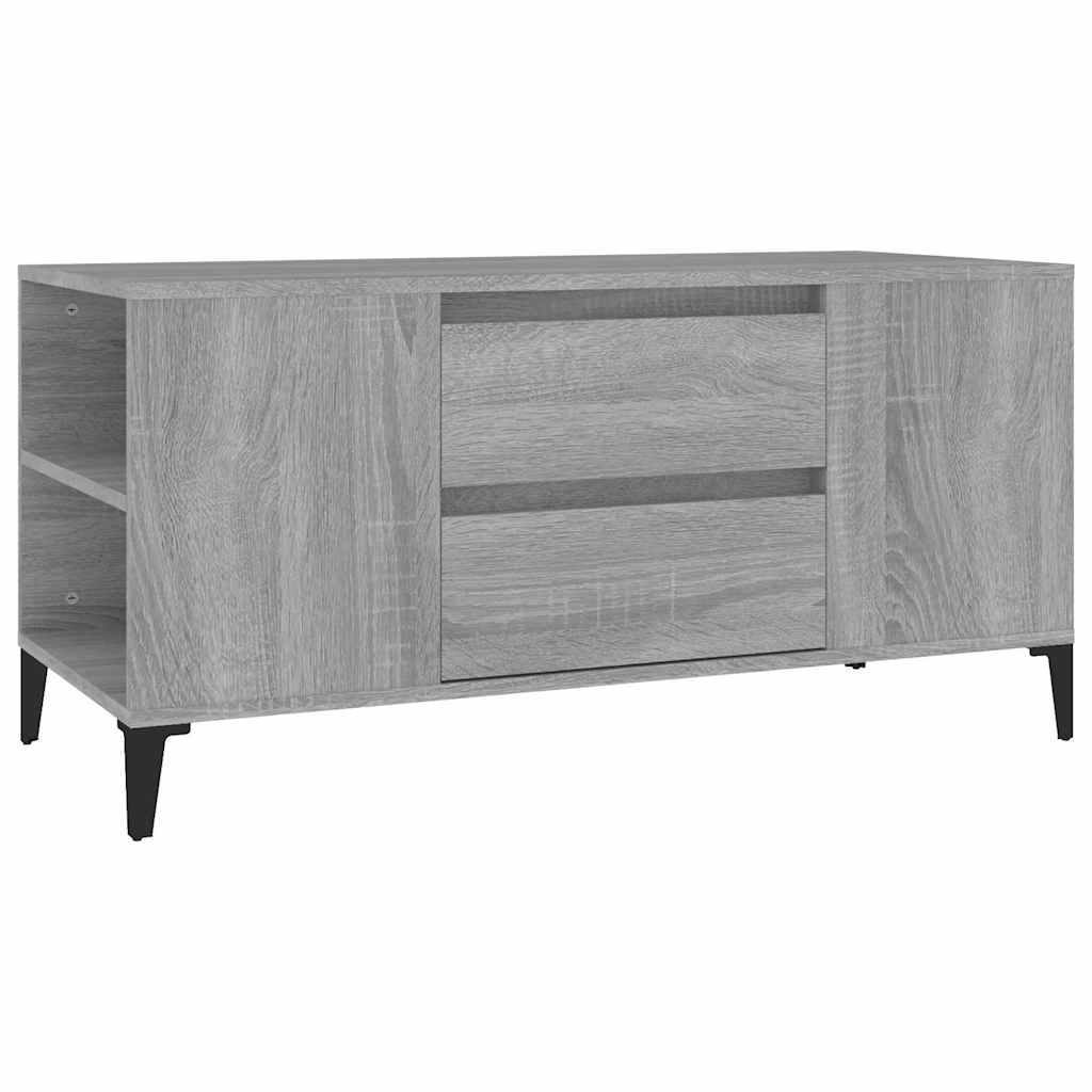 vidaXL TV Cabinet Grey Sonoma 102x44.5x50 cm Engineered Wood 2