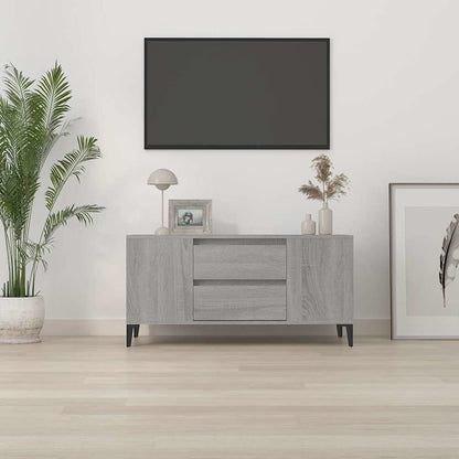 vidaXL TV Cabinet Grey Sonoma 102x44.5x50 cm Engineered Wood 3