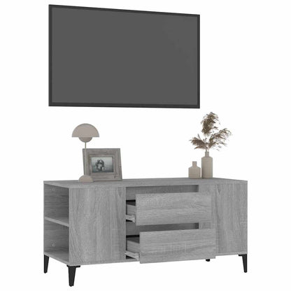 vidaXL TV Cabinet Grey Sonoma 102x44.5x50 cm Engineered Wood 5