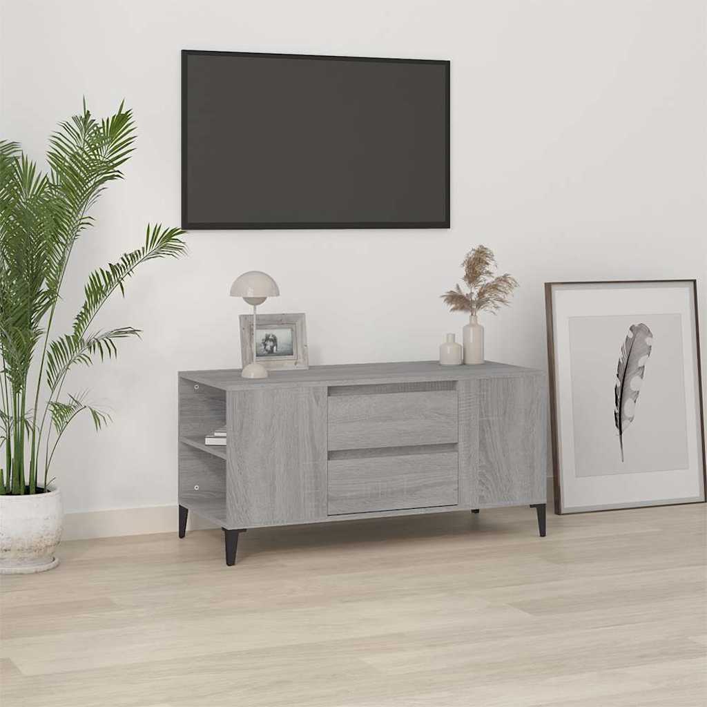 vidaXL TV Cabinet Grey Sonoma 102x44.5x50 cm Engineered Wood 1