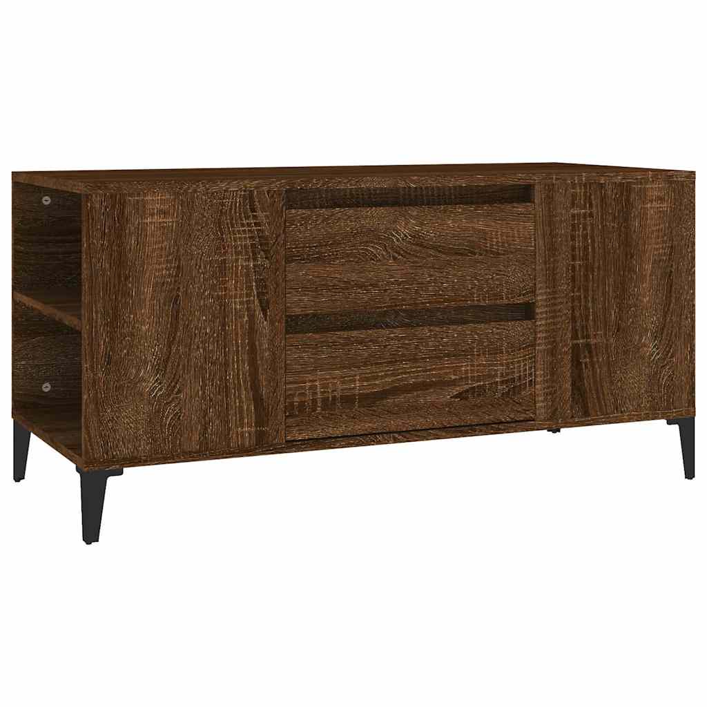 vidaXL TV Cabinet Brown Oak 102x44.5x50 cm Engineered Wood 2