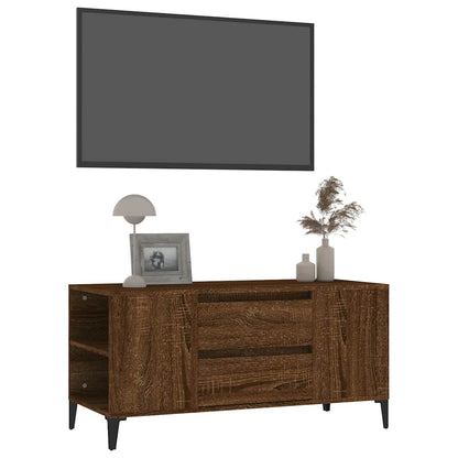 vidaXL TV Cabinet Brown Oak 102x44.5x50 cm Engineered Wood 4