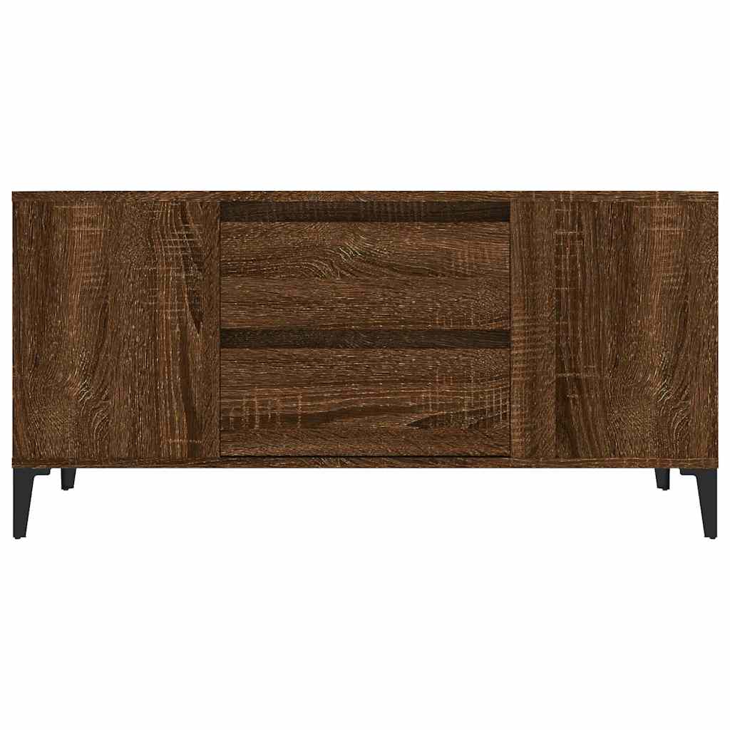 vidaXL TV Cabinet Brown Oak 102x44.5x50 cm Engineered Wood 6
