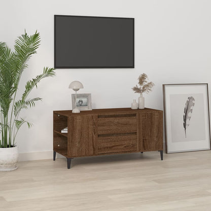 vidaXL TV Cabinet Brown Oak 102x44.5x50 cm Engineered Wood 1