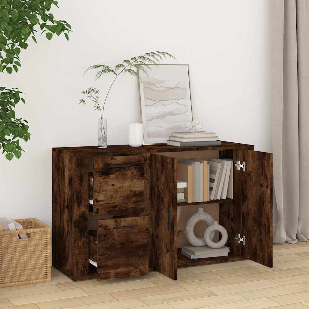 vidaXL Sideboard Smoked Oak 100x33x59.5 cm Engineered Wood 3