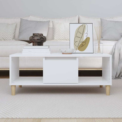 Coffee Table White Engineered Wood