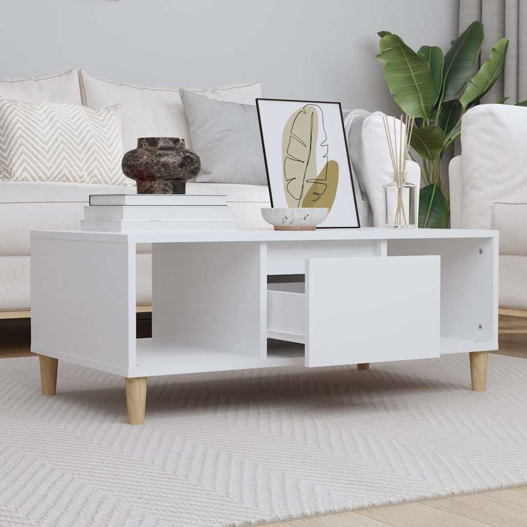 Coffee Table White Engineered Wood