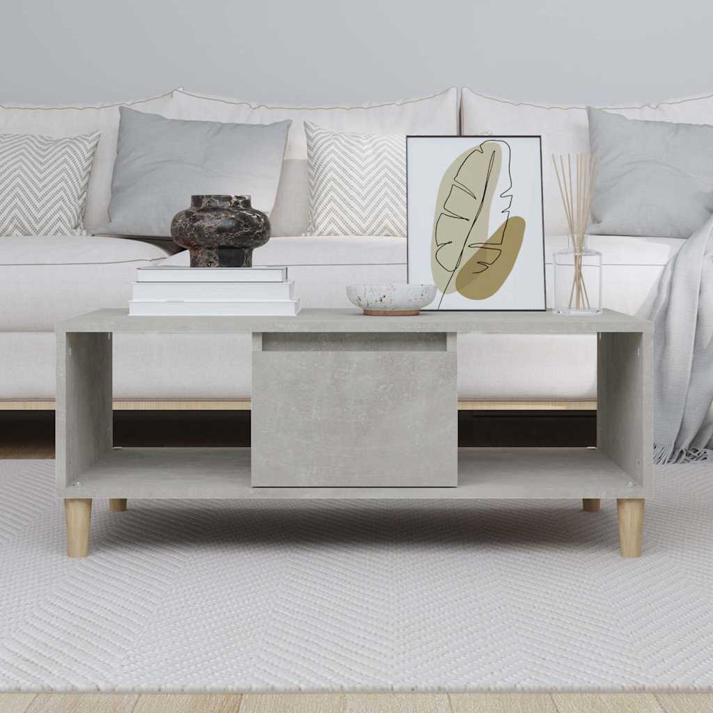 Coffee Table Concrete Grey Engineered Wood