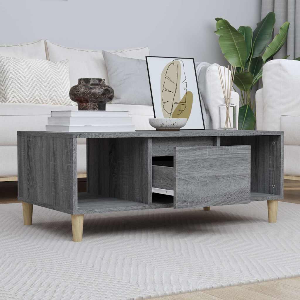 vidaXL Coffee Table Grey Sonoma 90x50x36,5 cm Engineered Wood 1