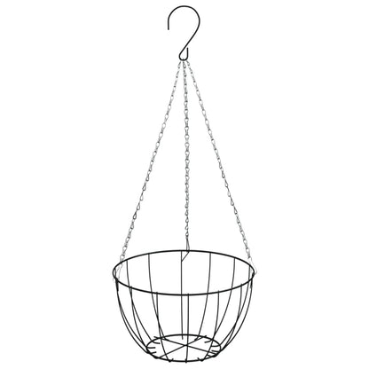 vidaXL Hanging Planters 4 pcs with Coco Liners Black Ø 40x63 cm Steel 5