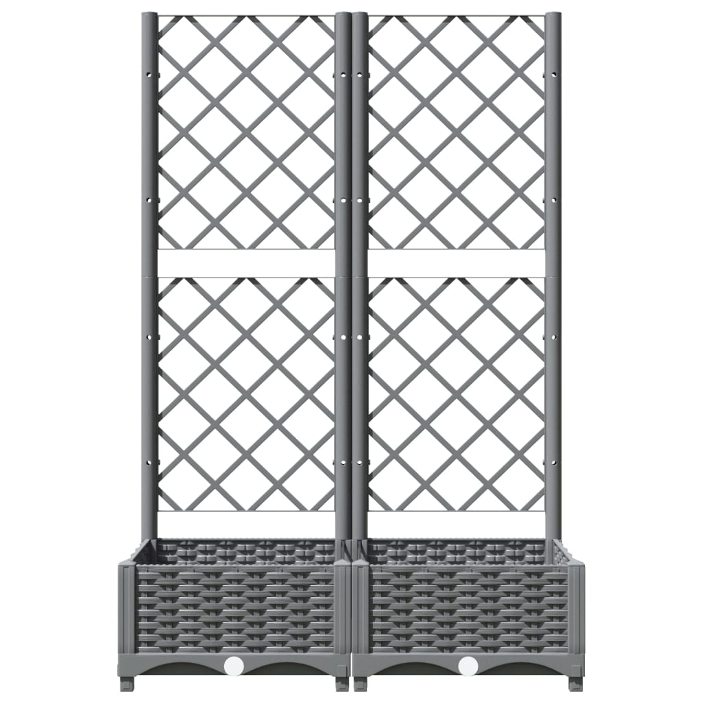 vidaXL Garden Planter Light Grey 80 x 40 x 121.5 cm 3