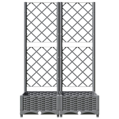 vidaXL Garden Planter Light Grey 80 x 40 x 121.5 cm 3