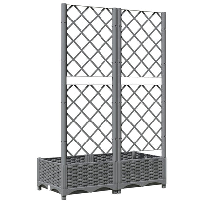 vidaXL Garden Planter Light Grey 80 x 40 x 121.5 cm 4