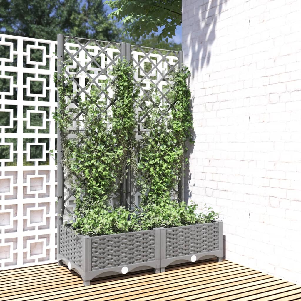 vidaXL Garden Planter Light Grey 80 x 40 x 121.5 cm 1