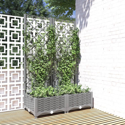 vidaXL Garden Planter Light Grey 80 x 40 x 121.5 cm 1