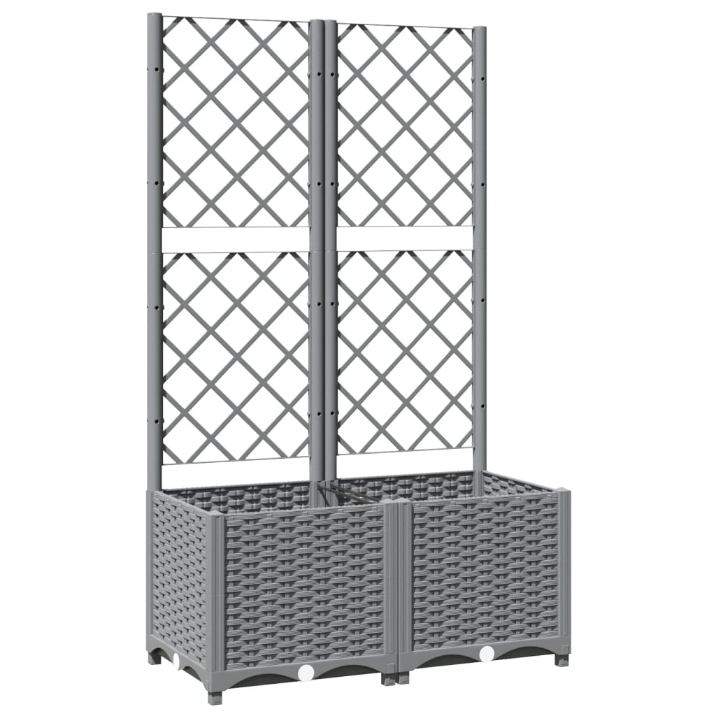 vidaXL Garden Planter Light Grey 80 x 40 x 136 cm 2