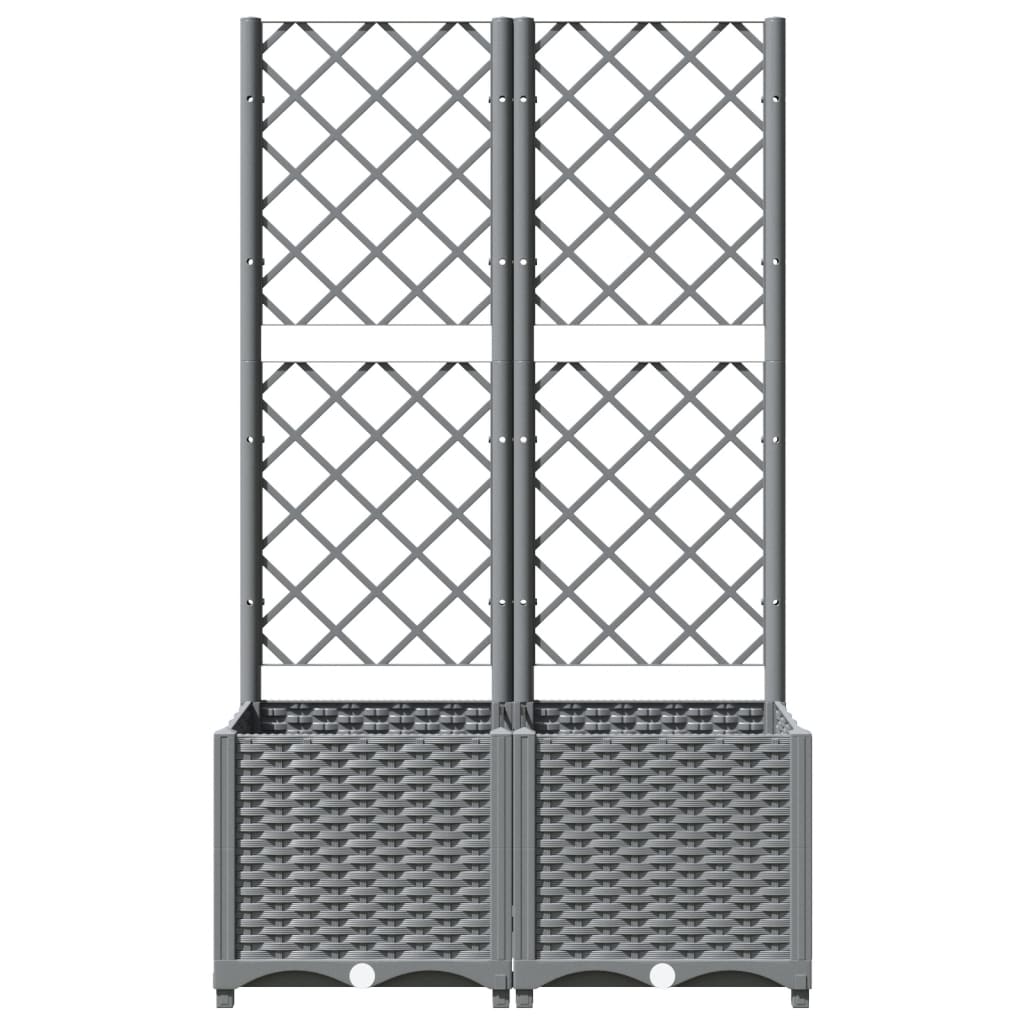vidaXL Garden Planter Light Grey 80 x 40 x 136 cm 3