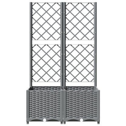 vidaXL Garden Planter Light Grey 80 x 40 x 136 cm 3