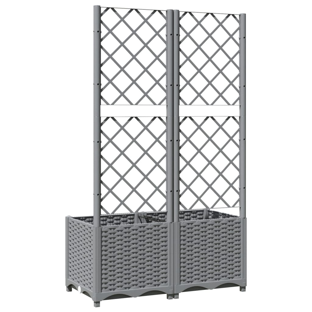 vidaXL Garden Planter Light Grey 80 x 40 x 136 cm 4