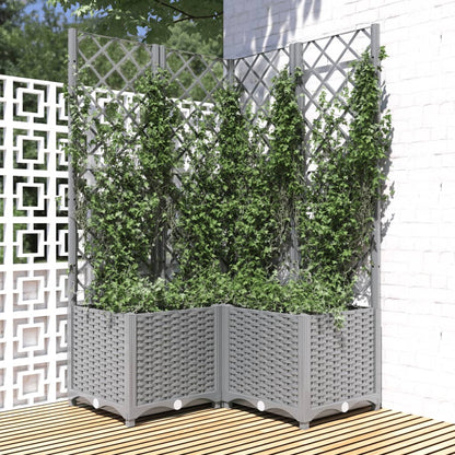 vidaXL Garden Planter with Trellis PP without Wheels Height 136 cm Width 80 cm