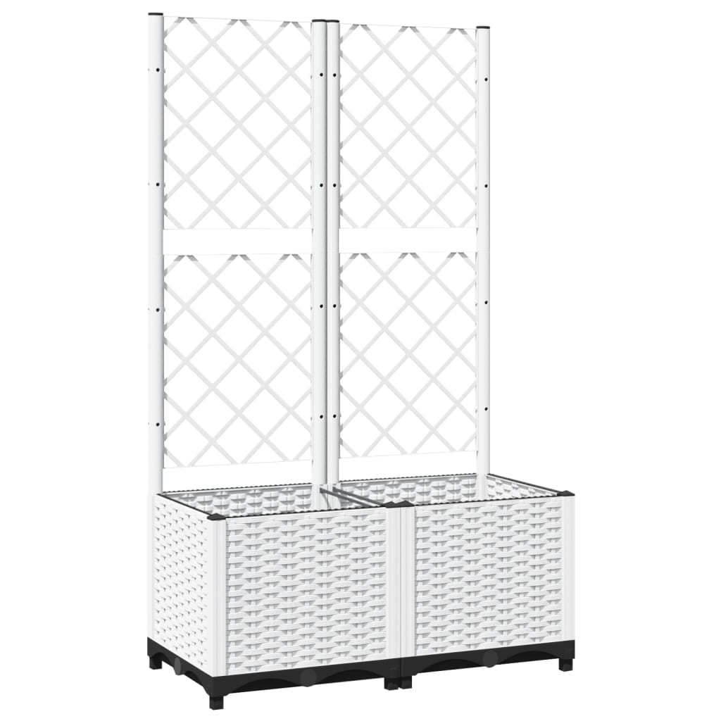 vidaXL Garden Planter White 80 x 40 x 136 cm 2