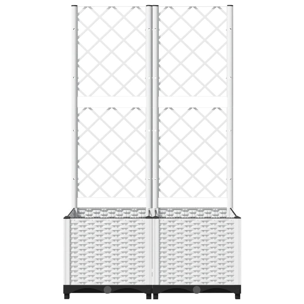 vidaXL Garden Planter White 80 x 40 x 136 cm 3