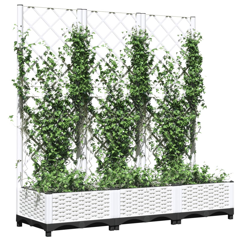 vidaXL Garden Planter White 120 x 40 x 121.5 cm 3