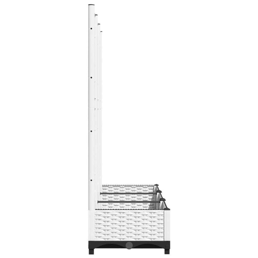 vidaXL Garden Planter White 120 x 40 x 121.5 cm 5