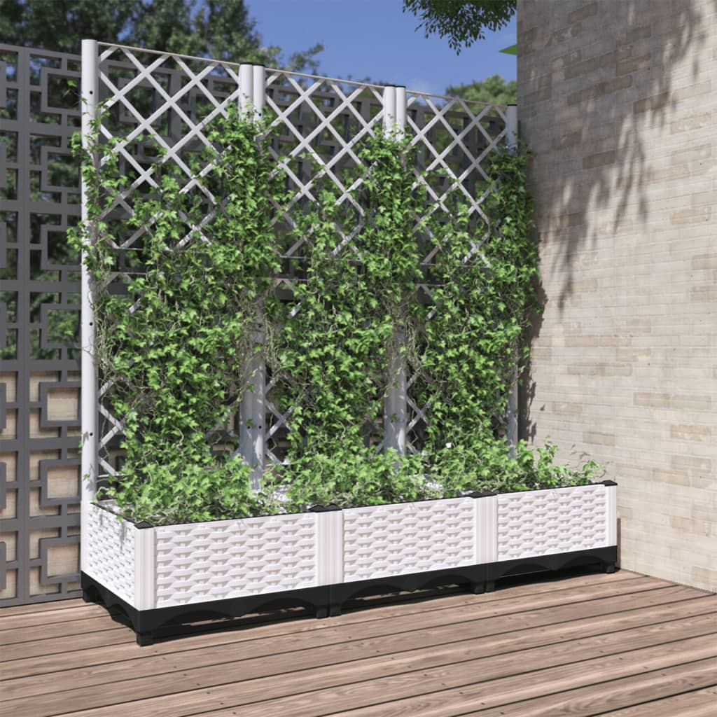 vidaXL Garden Planter White 120 x 40 x 121.5 cm 1