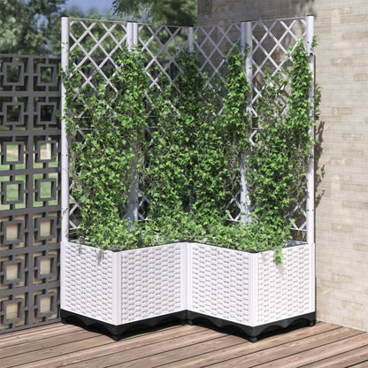 vidaXL Garden Planter with Trellis PP without Wheels Height 136 cm Width 80 cm