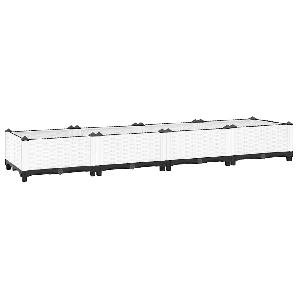 vidaXL Raised Bed Polypropylene without Wheels White