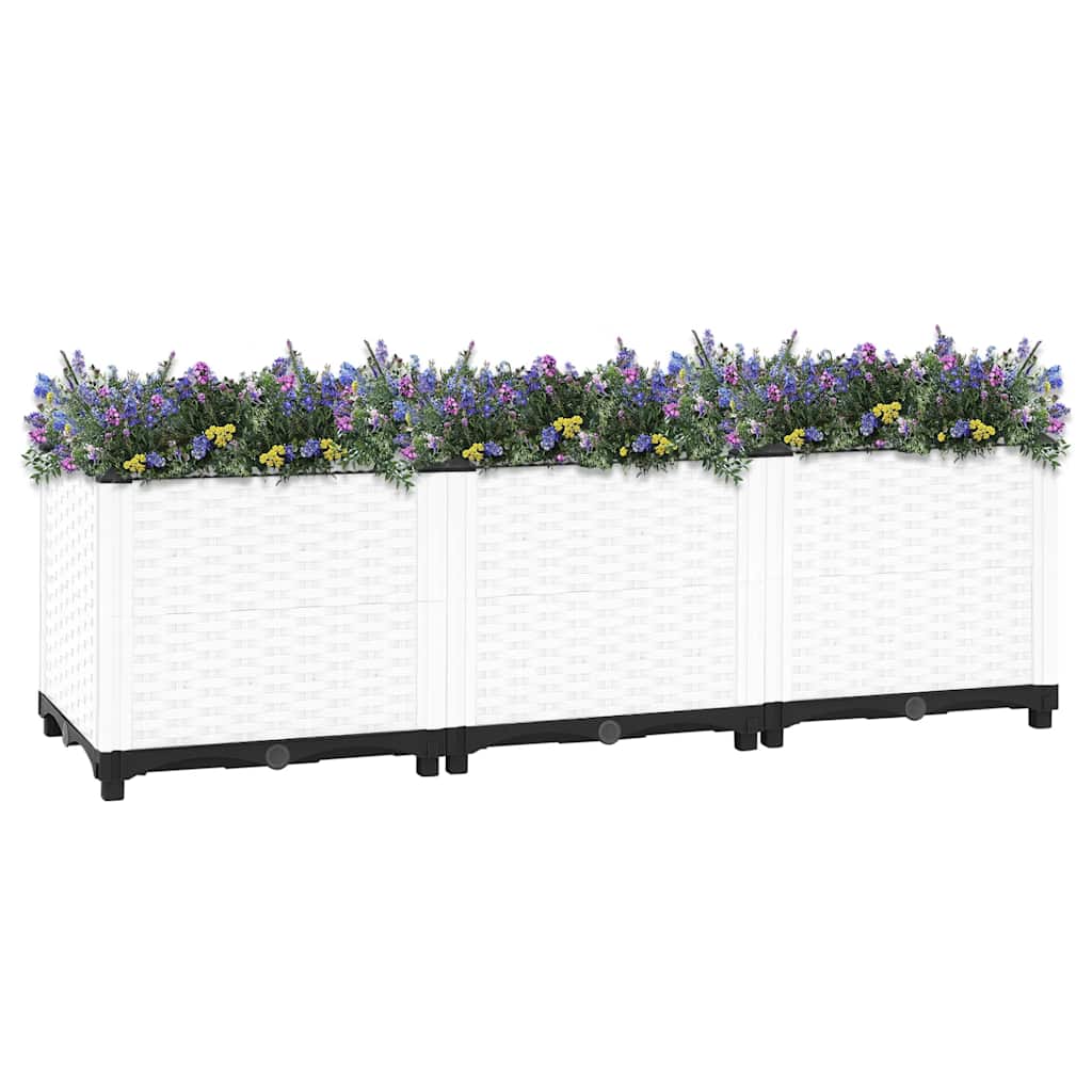 Raised Bed Polypropylene without wheels White 120 x 40 x 38 cm