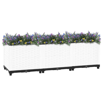 Raised Bed Polypropylene without wheels White 120 x 40 x 38 cm
