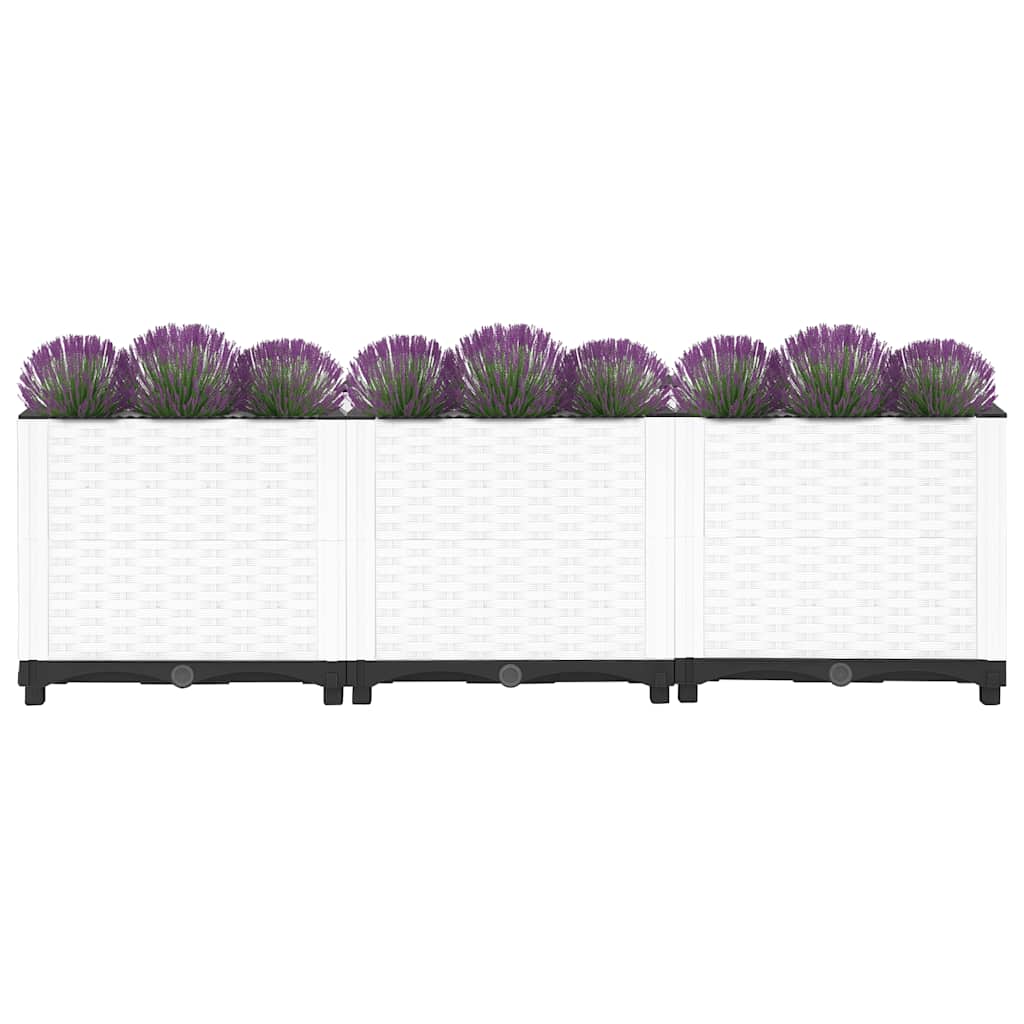 Raised Bed Polypropylene without wheels White 120 x 40 x 38 cm