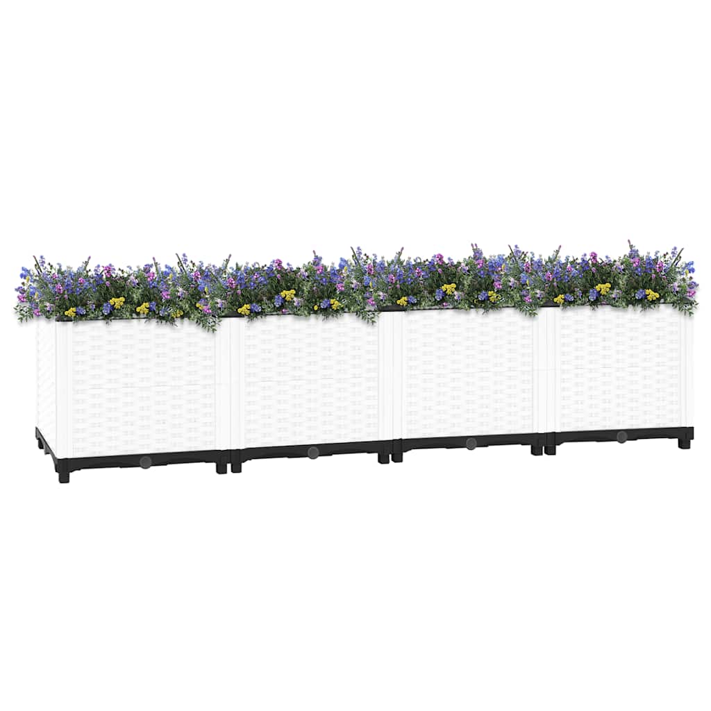 Raised Bed Polypropylene without wheels White 160 x 40 x 38 cm