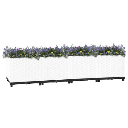 Raised Bed Polypropylene without wheels White 160 x 40 x 38 cm
