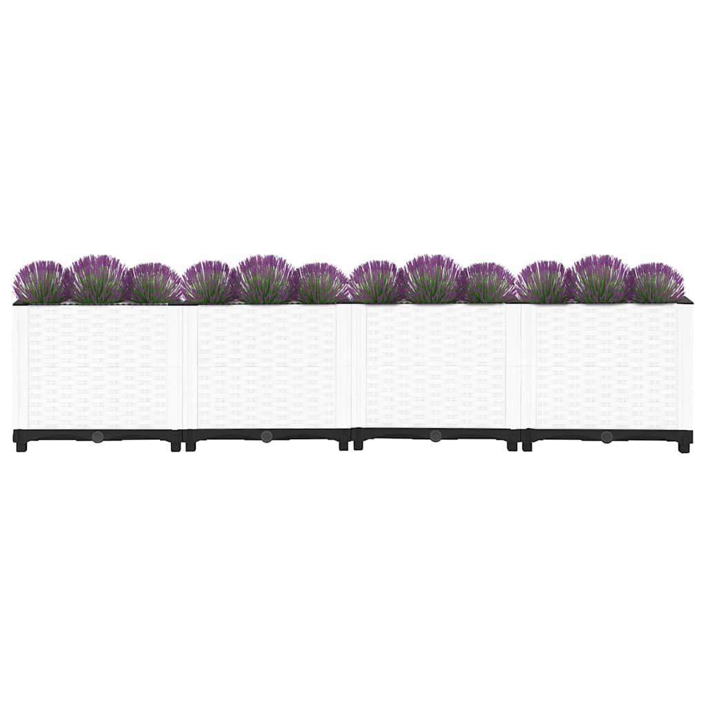 Raised Bed Polypropylene without wheels White 160 x 40 x 38 cm