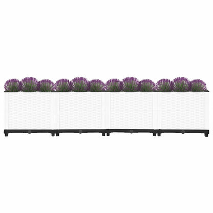 Raised Bed Polypropylene without wheels White 160 x 40 x 38 cm