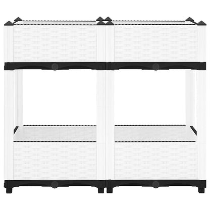 Raised Bed Polypropylene without wheels White 80 x 40 x 71 cm