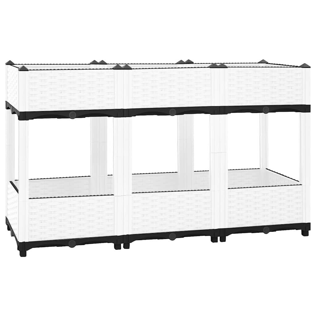 vidaXL Raised Bed Polypropylene without Wheels White