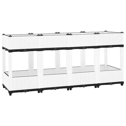 vidaXL Raised Bed Polypropylene without Wheels White