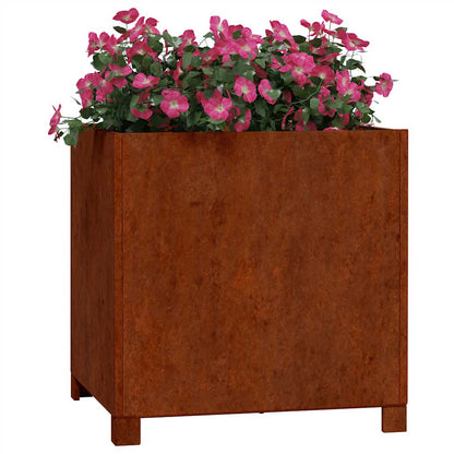 vidaXL Planter with Legs Rusty 50x50x50 cm Corten Steel 3