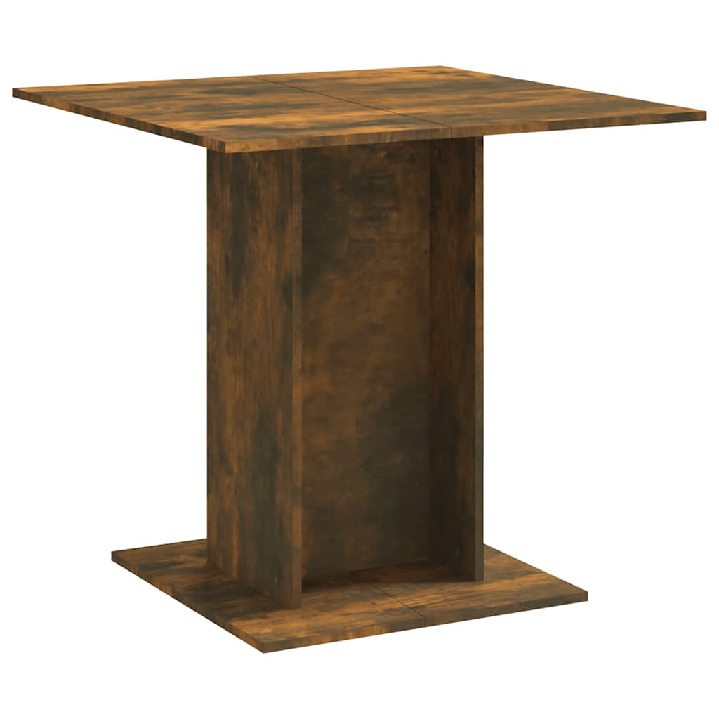 vidaXL Dining Table Smoked Oak 80x80x75 cm Engineered Wood 2