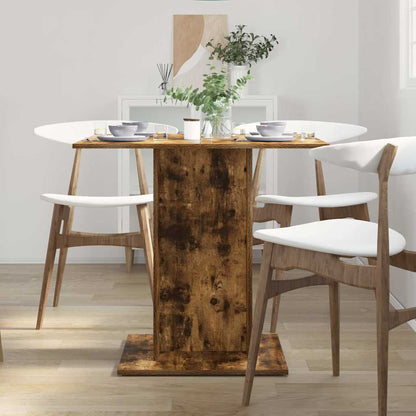 vidaXL Dining Table Smoked Oak 80x80x75 cm Engineered Wood 3
